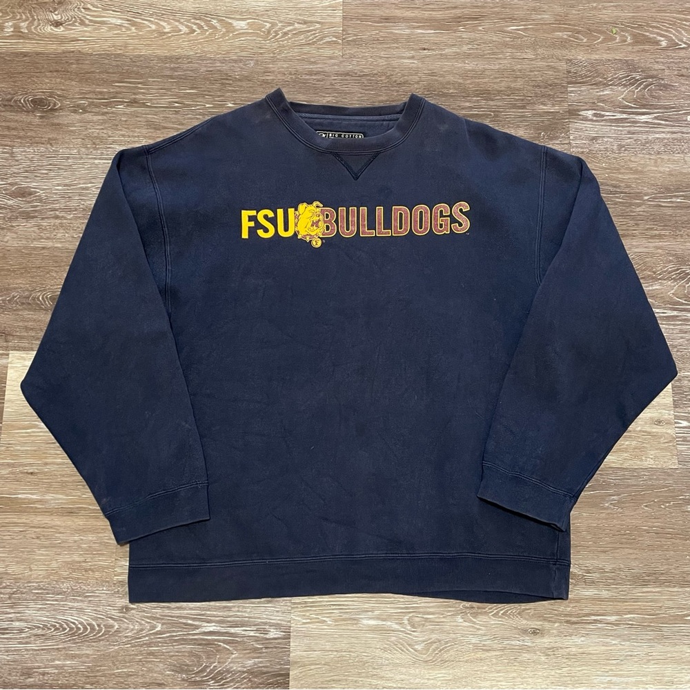 Vintage Ferris State Bulldogs FSU Crewneck Sweatshirt Men's Size Large Navy Blue